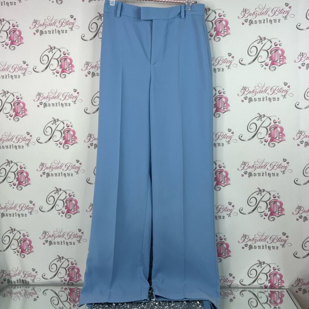 Zara Wide Leg Pants in Light Blue
